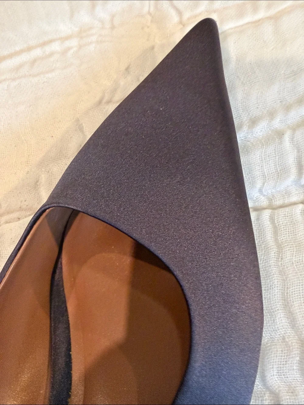 Zara Dark Grey Pointed-Toe Slingback kitten heel pumps